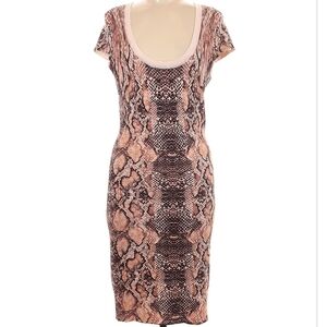 CACHÉ SNAKE SKIN PRINT BODYCON DRESS